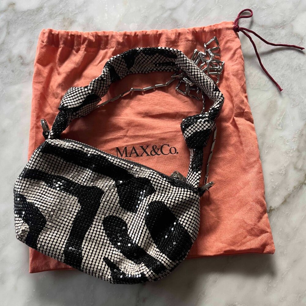 MAX&Co. Black & White Metal Mesh Handbag